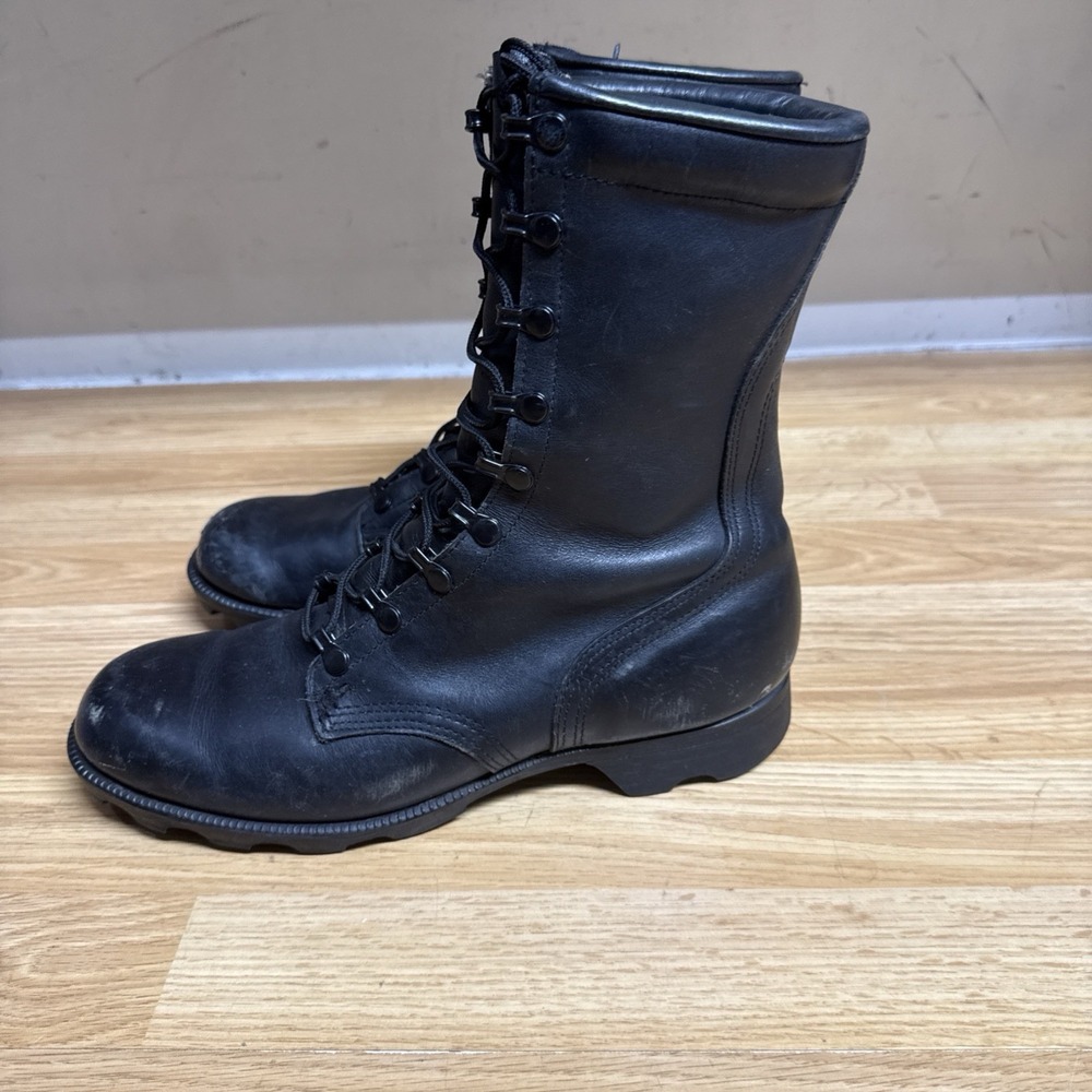 VTG Ro Search Boots Black Leather Combat Military Lace Up Men's Sz 9R  1989